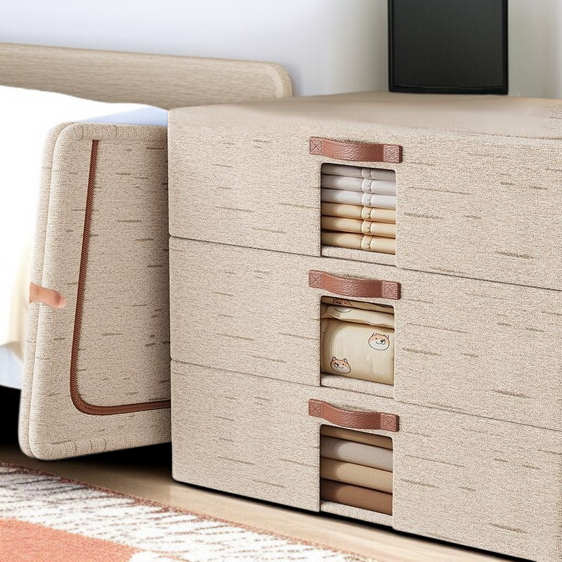 Caja de almacenaje para ropa y mantas, con ruedas, para colocar debajo de la cama