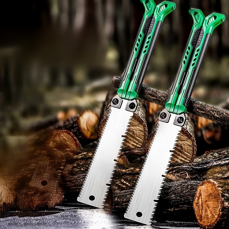 휴대용 접이식 가지치기톱 목공 정원 과수 전용 양면 수공톱 미니 디자인 휴대용 목공공구