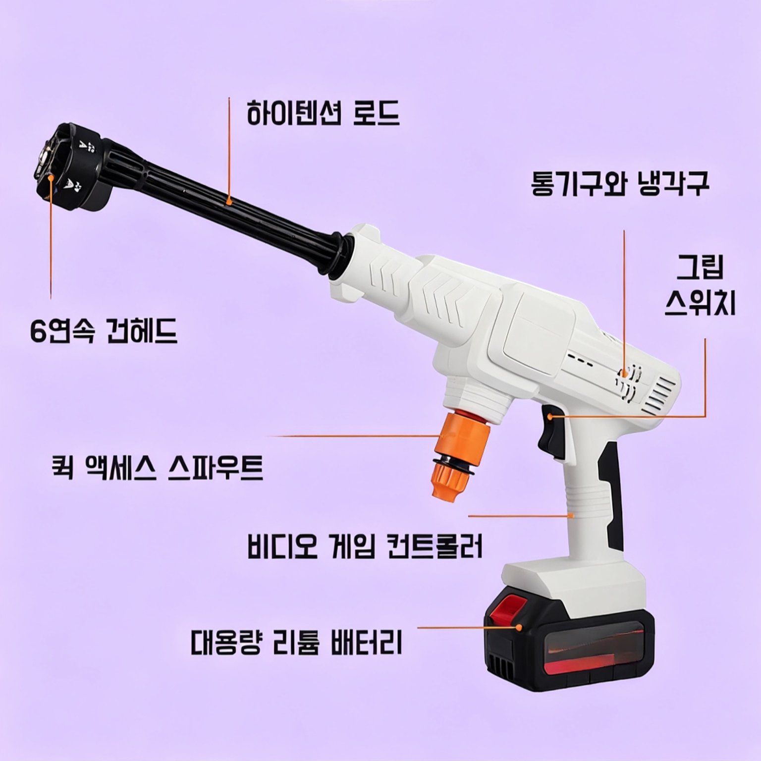 가정용 휴대용 충전식 고압 무선 세차기