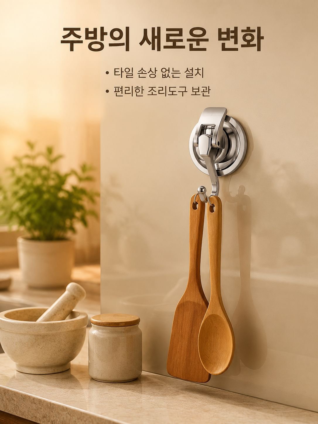 강력한 고정력의 진공 흡착 걸이 디테일