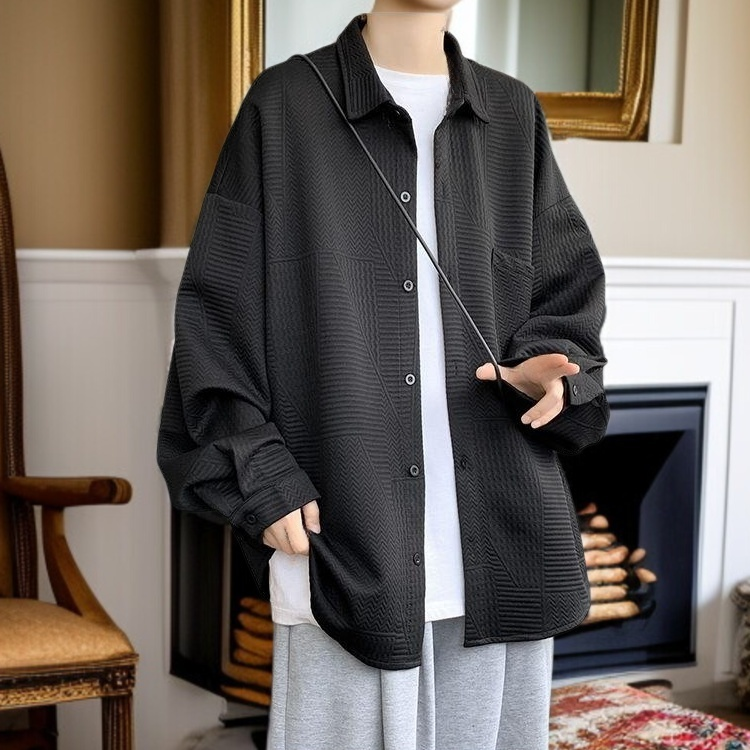 休閒百搭男士長袖外套側面圖