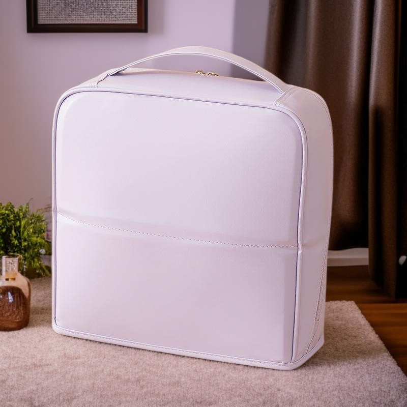 Trousse de maquillage portable multifonction avec miroir, sac de rangement de toilette de voyage