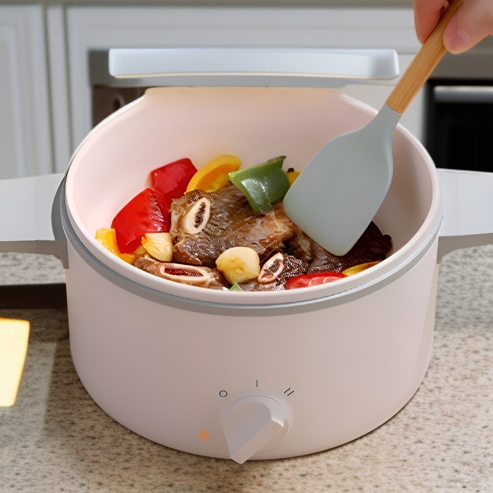 Kompakter multifunktionaler Tisch-Dampfgarer, 1,5L Kapazität, Zwei-Etagen, Schimmelresistent