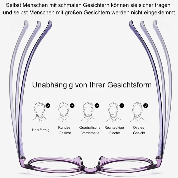 Ultraleichte, integrierte Lesebrille mit Blaulichtfilter