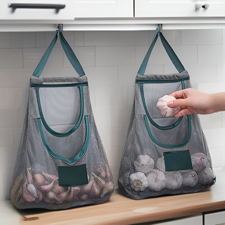 廚房壁掛水果蔬菜收納網袋懶角落洋蔥生薑蒜頭掛袋