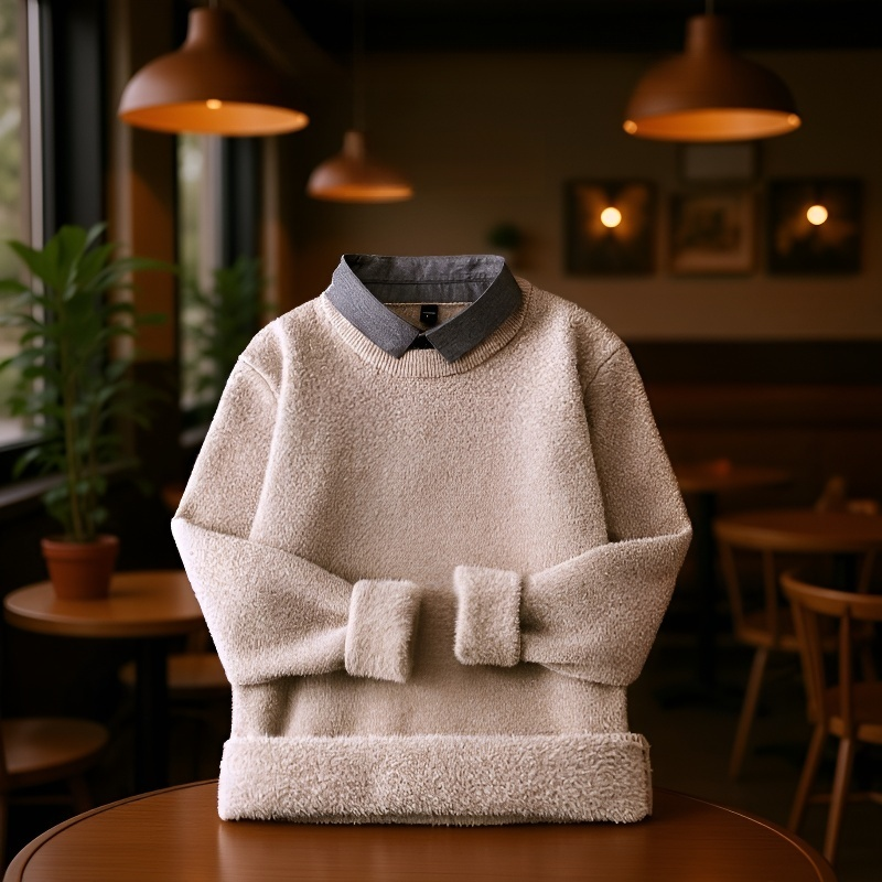 秋冬メンズセーターアンドシャツカラーニット
