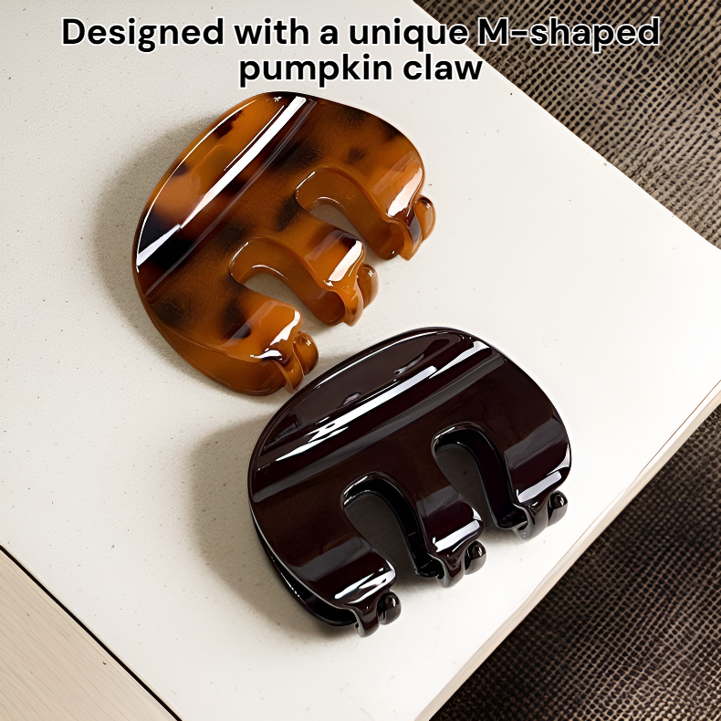 Women's Versatile Shark Hair Clip, Medium M-Shaped Pumpkin Claw