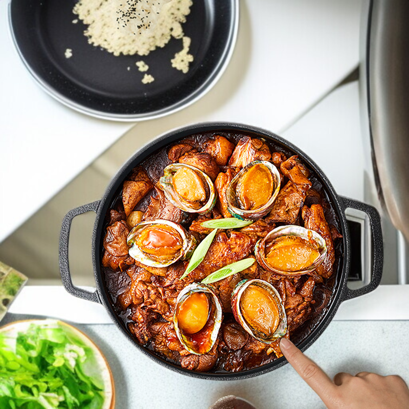 昔ながらの両耳鉄鍋 鋳物シチュー鍋 コーティングされていないノンスティック鍋 煮物鍋 スープ鍋 鉄鍋