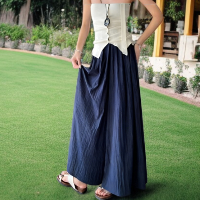 ウエストゴム 高腰 体型カバー インナーロープ付き 家庭用リラックス 4色展開