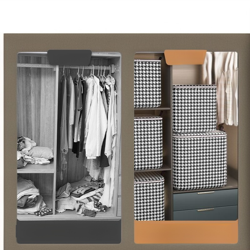 Eco-friendly Fabric Quilt and Blanket Storage Organizer, Foldable Storage Bag for Home Use