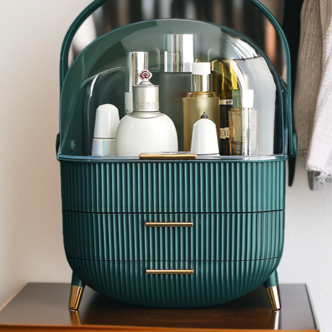 Large Capacity Dustproof Waterproof Makeup Storage Box with Lid