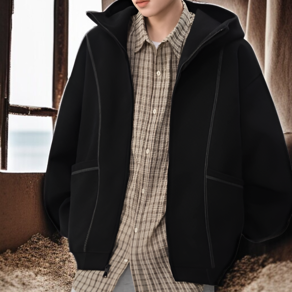 アメリカのヘビーウェイトストリートカーディガンセータージャケット春と秋ルーズカップルジッパートップカジュアルジャケットトレンド