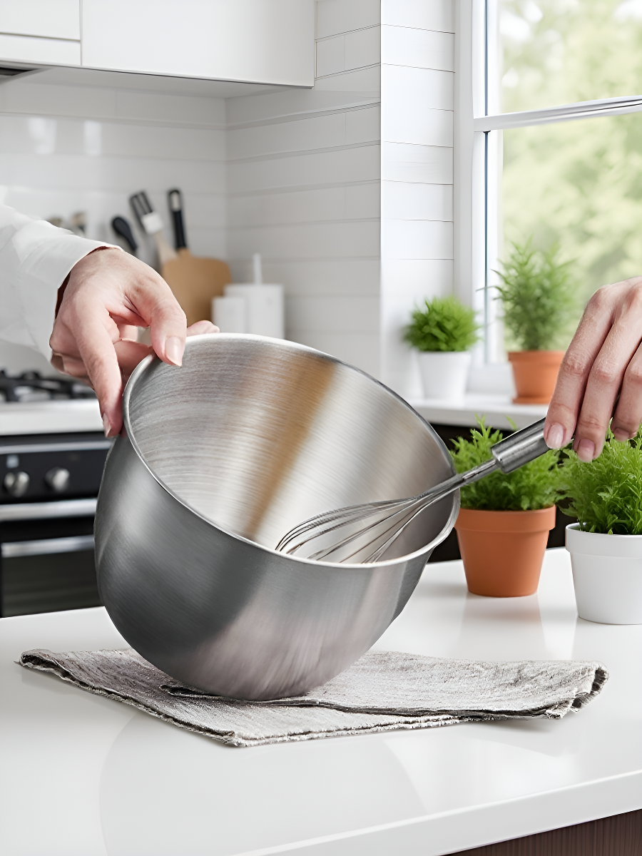 Utensilio de acero inoxidable para mezclar masa