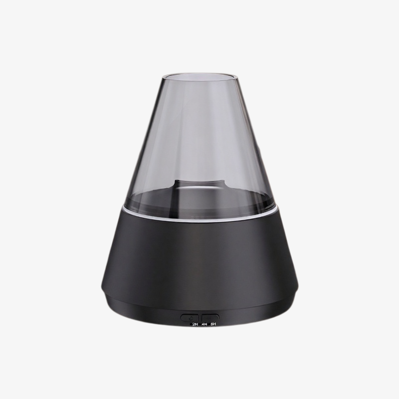 デスクトップの擬似炎アロマディフューザー加湿器、小型家庭用自動エッセンシャルオイルスプレー、7色のアンビエントライト付き