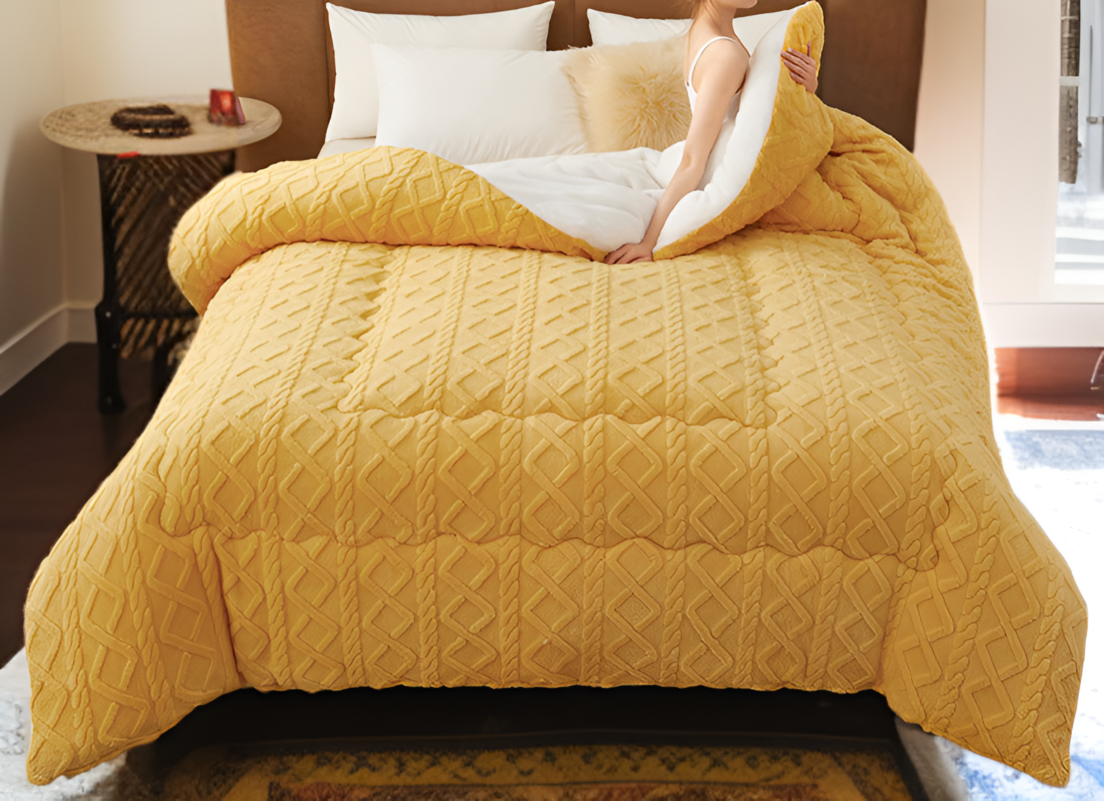 柔らかく肌触りの良いフランネル布団の生地アップ