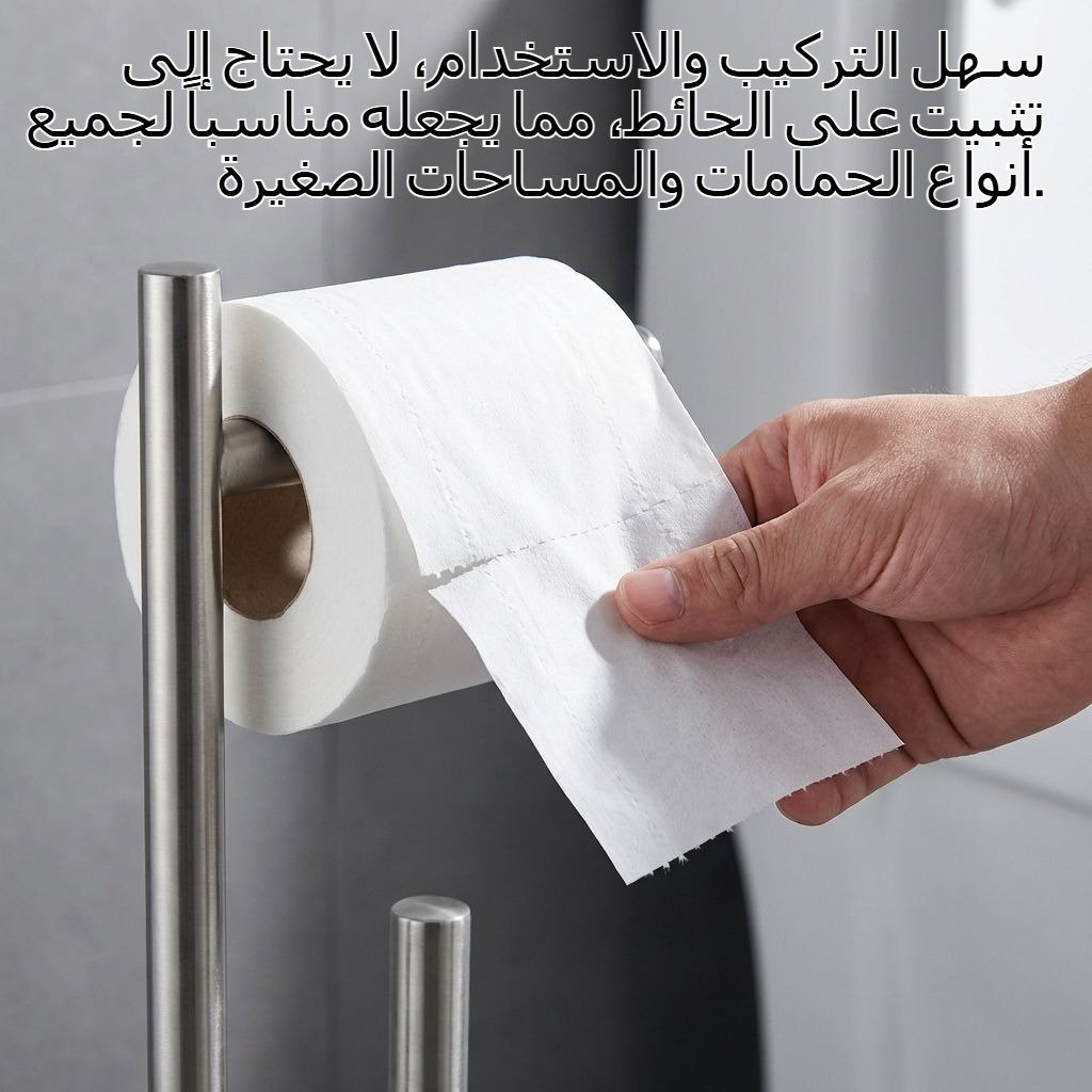 حامل ورق تواليت أرضي للحمام