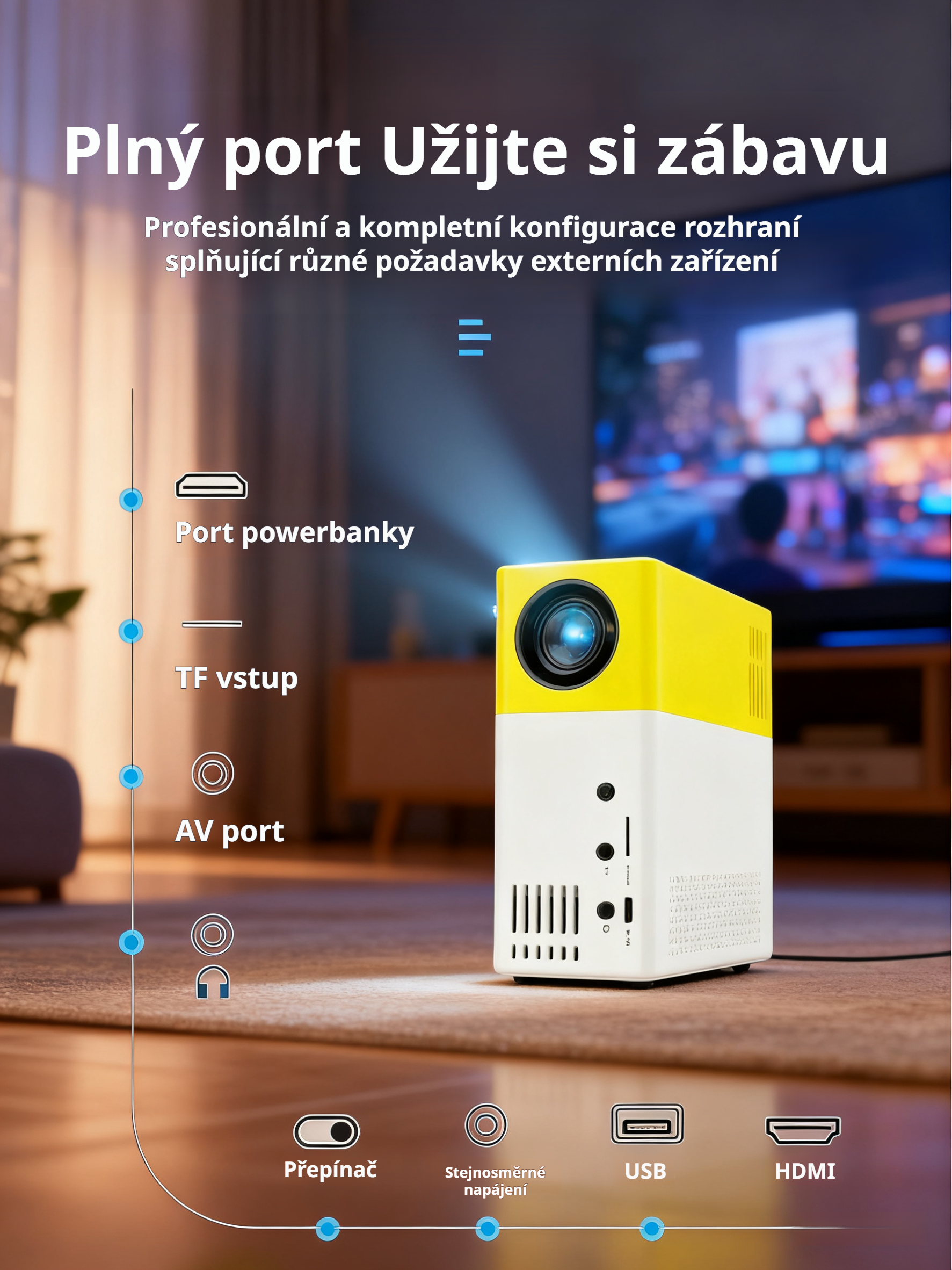  Mini Přenosný Projektor