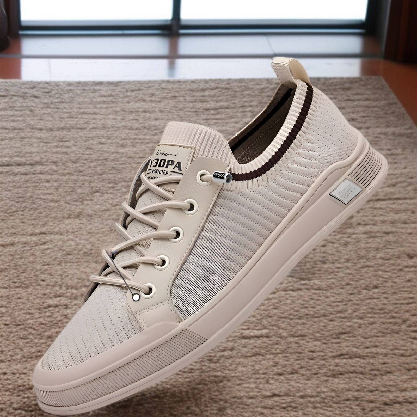 新しいメンズカジュアルシューズ、通気性メッシュスポーツシューズ、薄型スリッポン、万能学生シューズ、メンズシューズ