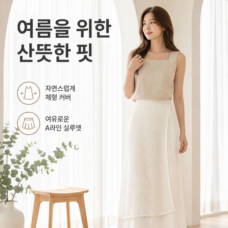 입는 순간 -10kg 슬림핏! [접촉냉감 아이스 니트 치마바지] 올여름 무더위 타파, 쾌적함의 끝판왕