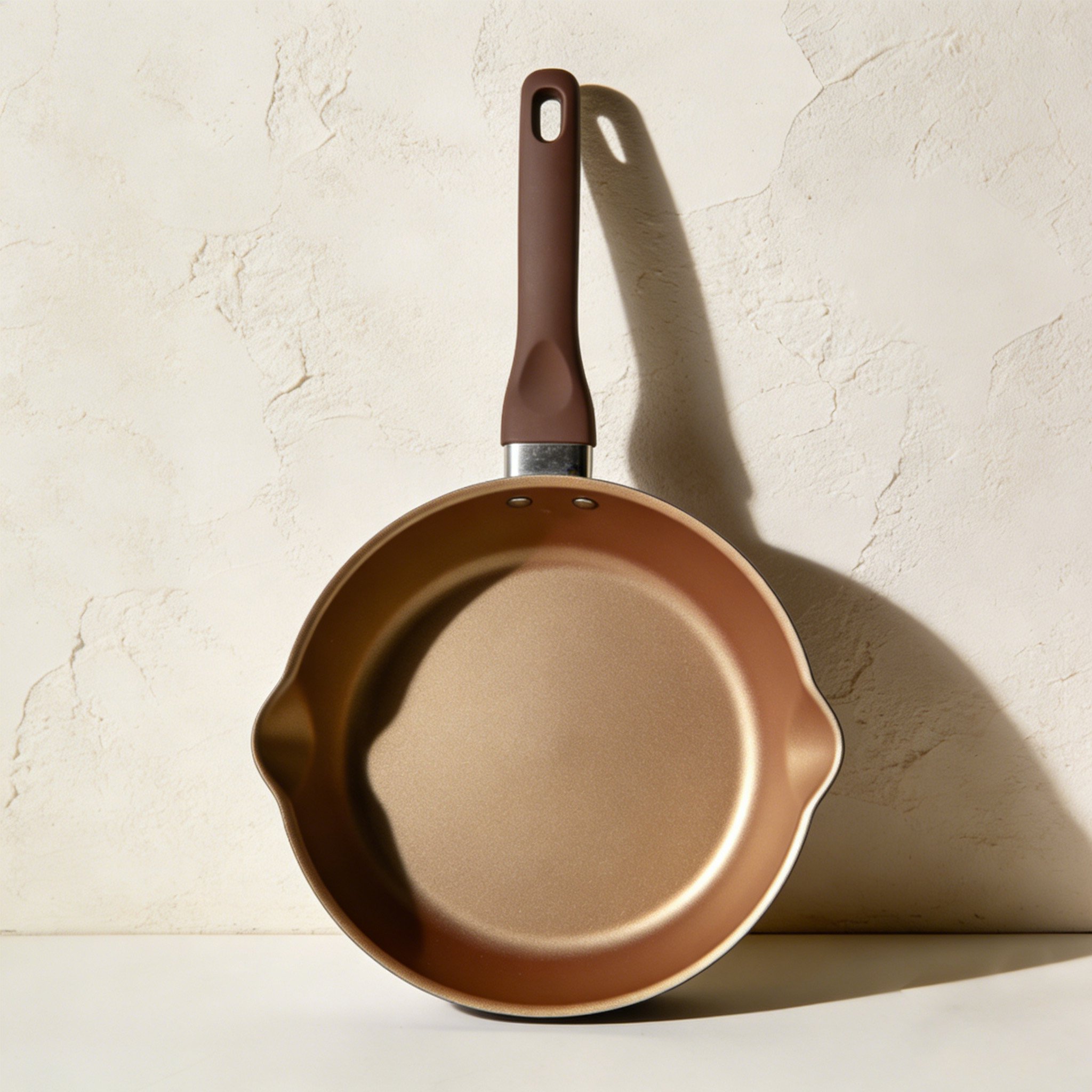 Eggs cooking in non-stick frying pan