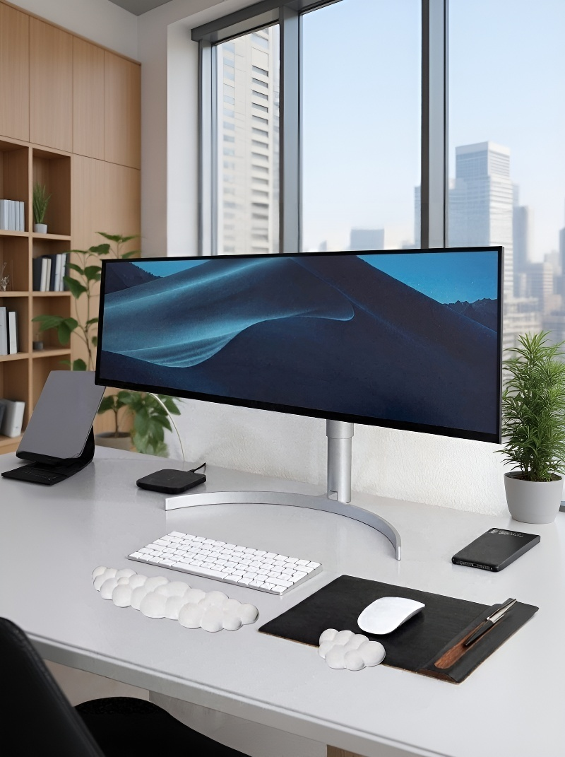Cloud Keyboard Wrist Rest on Office Desk