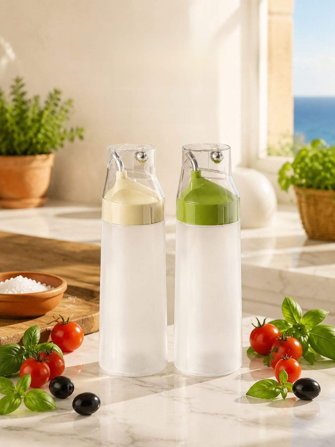 Botella de presión de aceite con apertura automática, a prueba de fugas y resistente a caídas