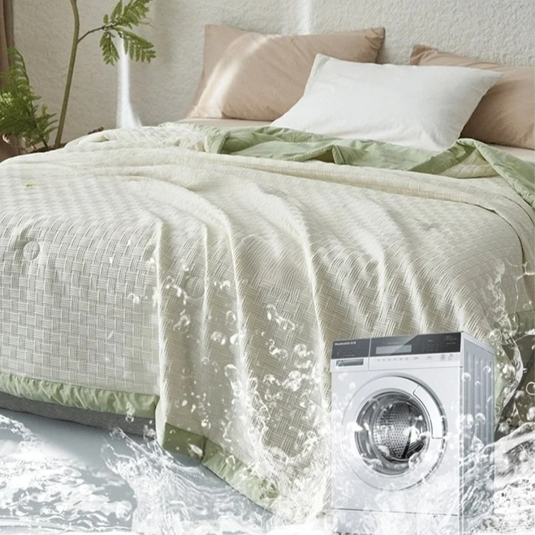 ワッフル織りウォッシュドコットン夏用掛け布団