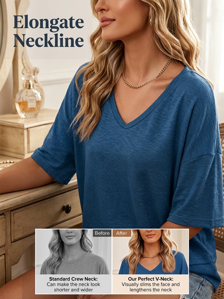 Women's Summer V-Neck T-Shirt