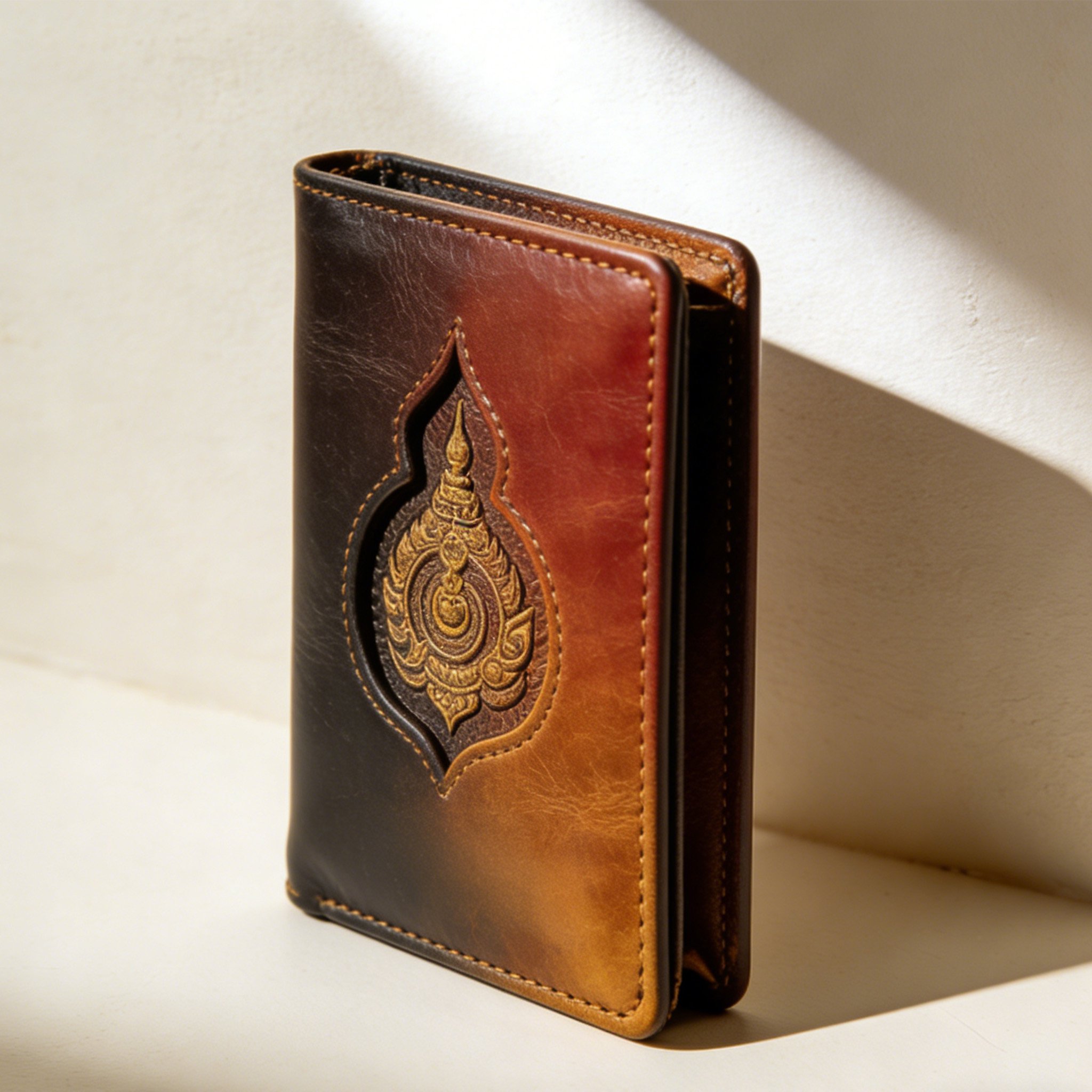 Porta pasaportes de cuero vintage