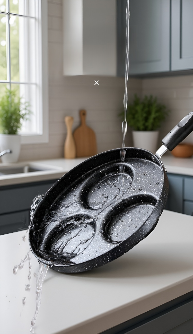 다양한 재료를 동시에 조리하는 프라이팬