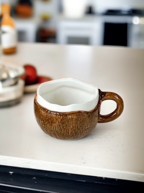 Durable ceramic latte mug for breakfast table
