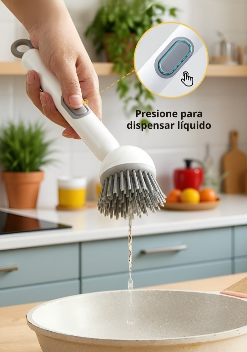 Cepillo de cocina multifuncional para sartenes