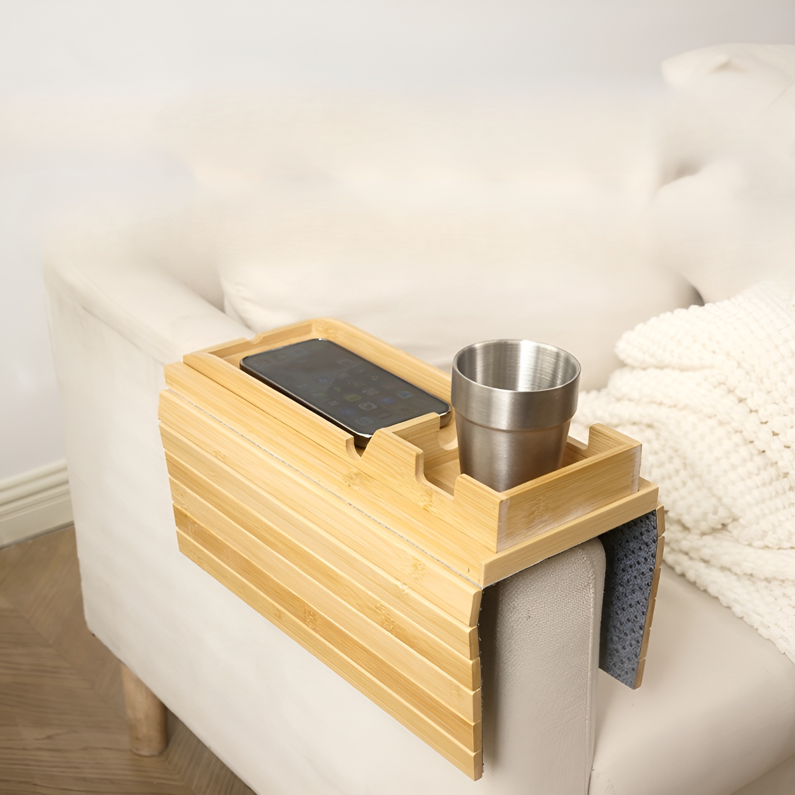 Magnetic detachable tray for wooden sofas, living room sofa side armrests, beanbag chair tray, multi