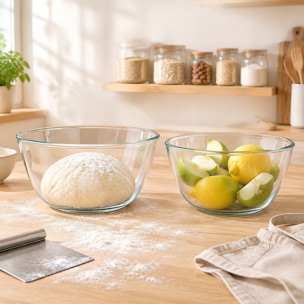 Transparent Borosilicate Glass Mixing Bowl for Soup and Salad