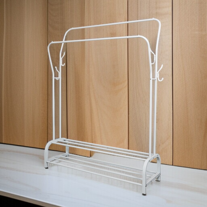 Household double pole floor drying rack