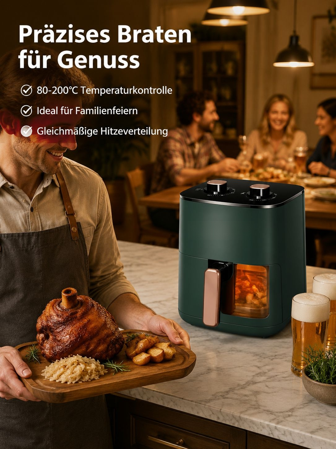 Große elektrische Fritteuse mit Mehrfachfunktion