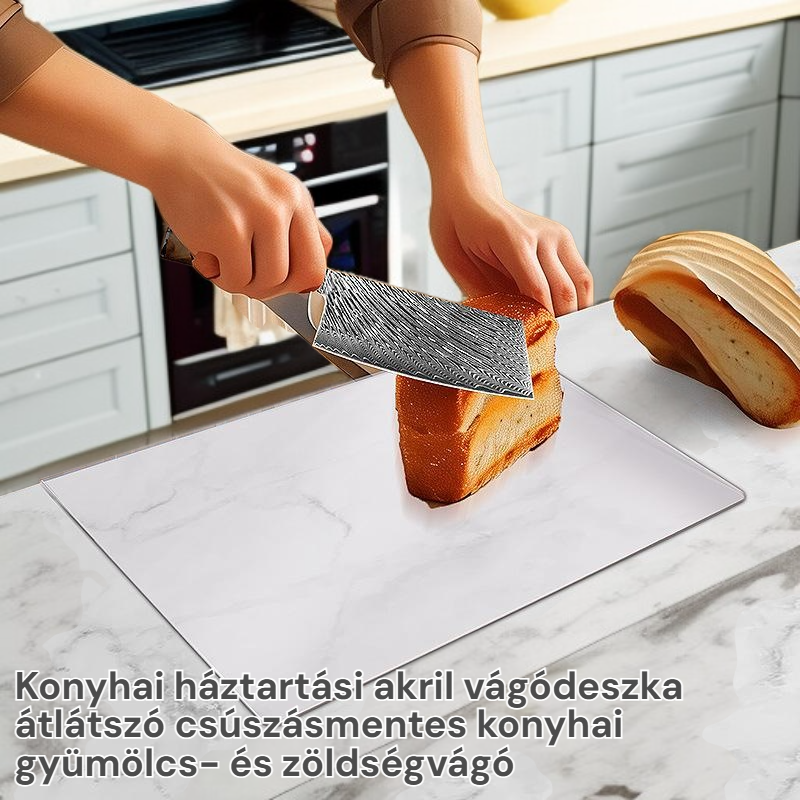 Átlátszó csúszásmentes konyhai akril vágódeszka gyümölcsök és zöldségek szeleteléséhez
