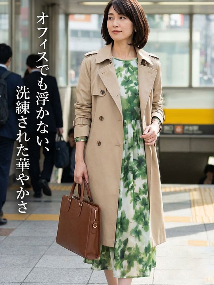 SNSで話題沸騰！多くの女優たちに愛される一着！花柄シルクワンピース