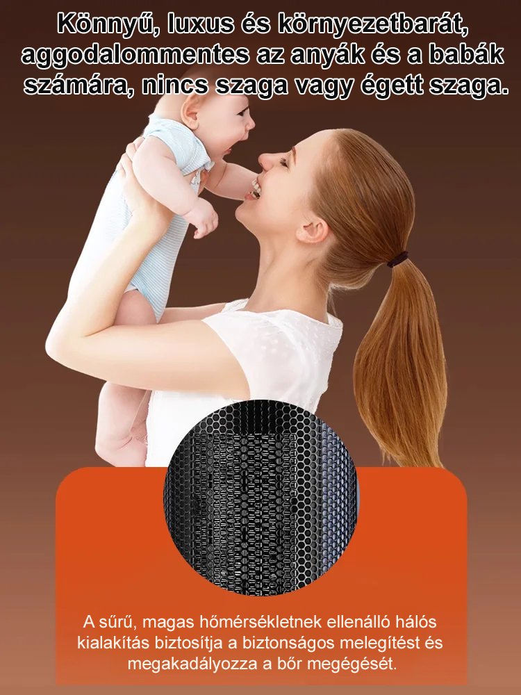 1 kWh/3 nap! 3 az 1-ben: fűtőventilátor + párásító + légtisztító — halk, termosztát