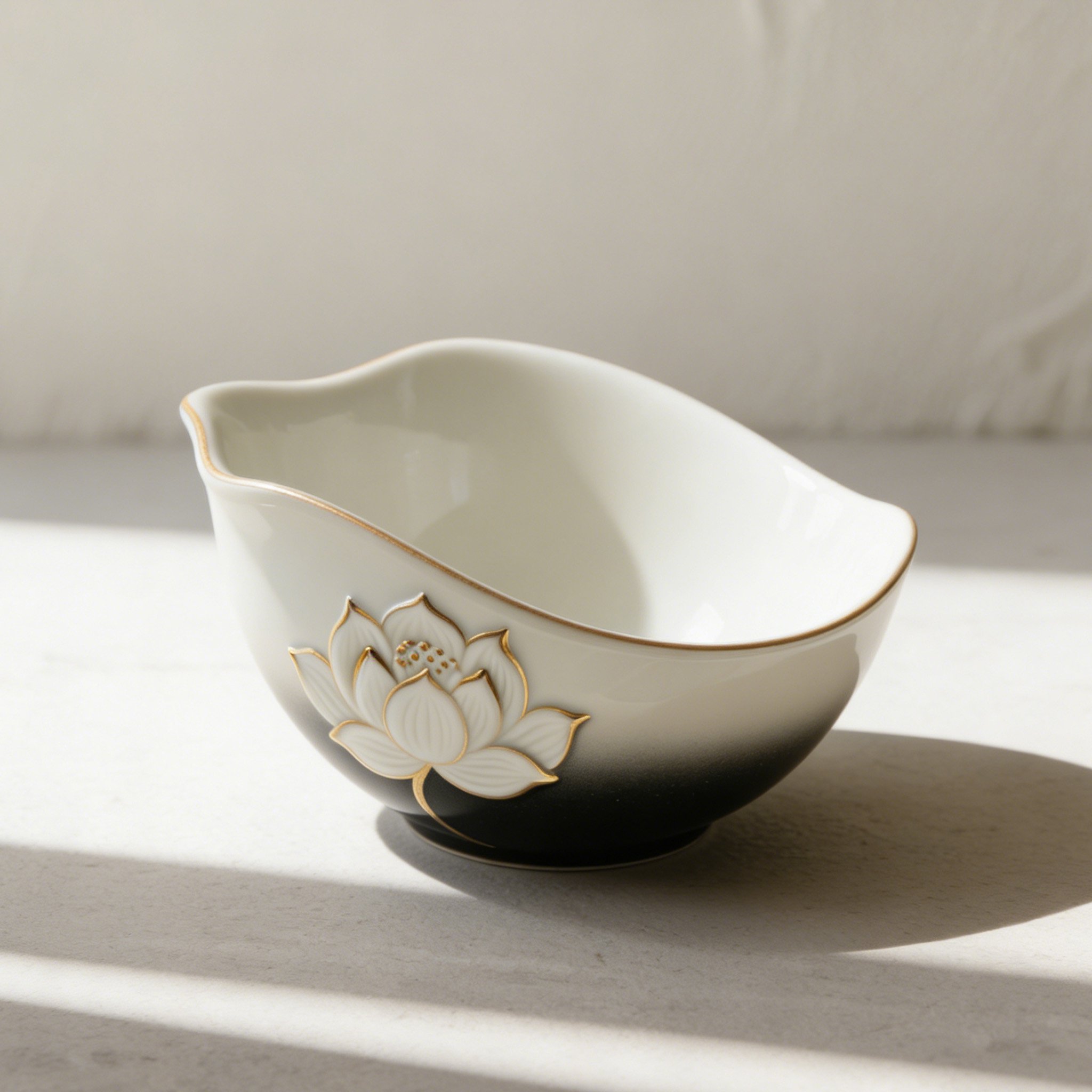 ชุดถ้วยเซรามิคลายบัว 5 ชิ้น ดีไซน์สวยงาม