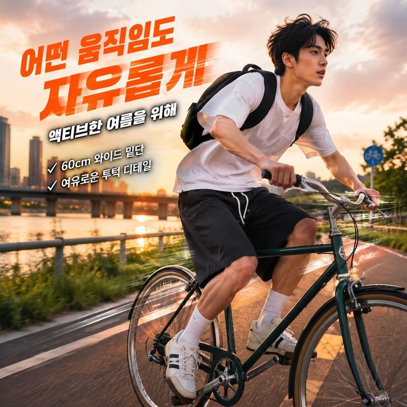 일본풍 남성 신상 플리츠 디자인 캐주얼 반바지