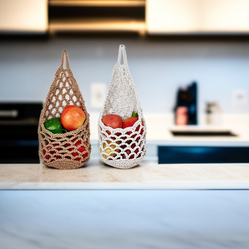  핸드메이드 과일망 주방 벽걸이 바구니 수납