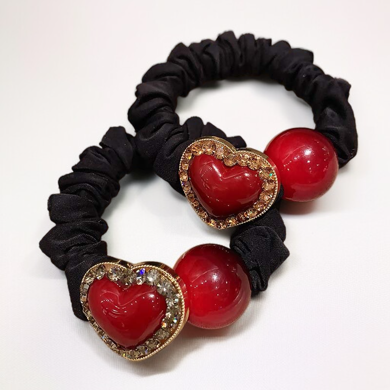 多色紅豆小腸髮圈陳列圖