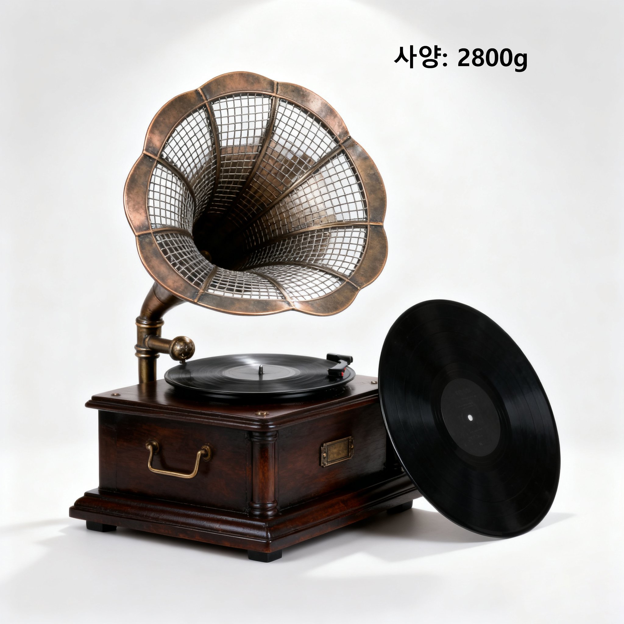 빈티지 레코드 플레이어 장식품 전체 모습