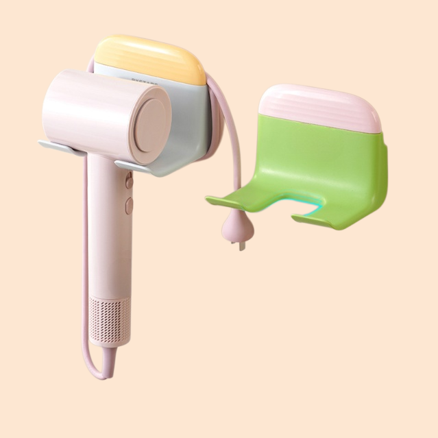 2-in-1 Hair Dryer Holder with Built-in Squeegee