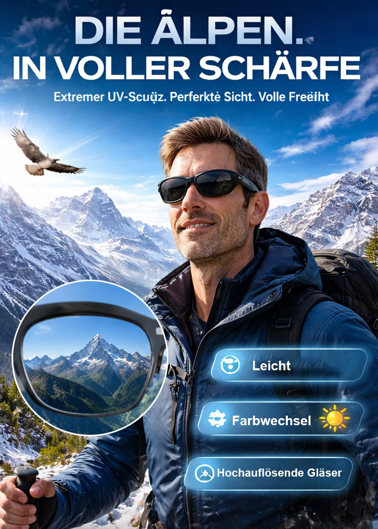 Echtzeit-AI-Übersetzungs-Sonnenbrille mit intelligentem Zoom