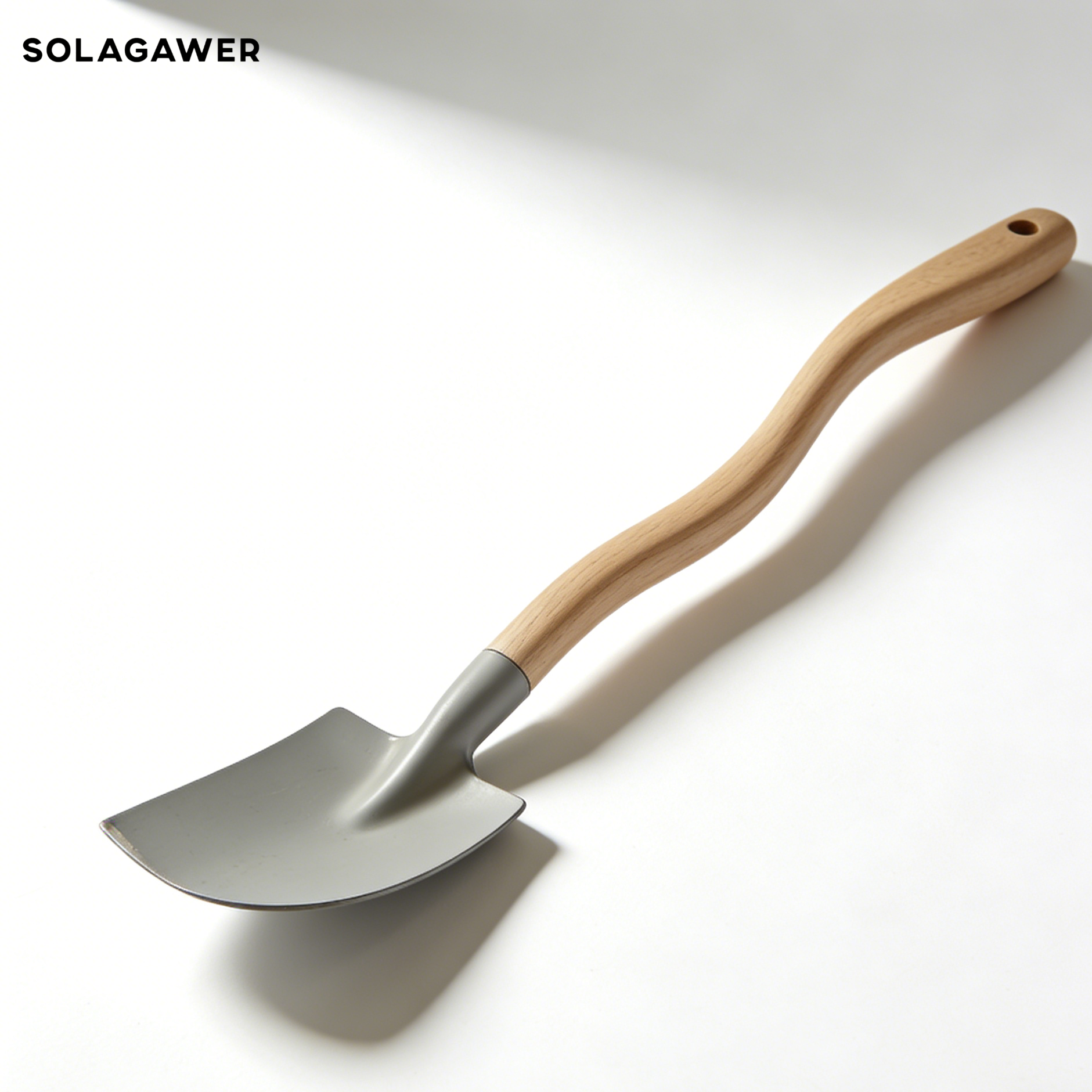 Close-up of durable small garden trowel blade