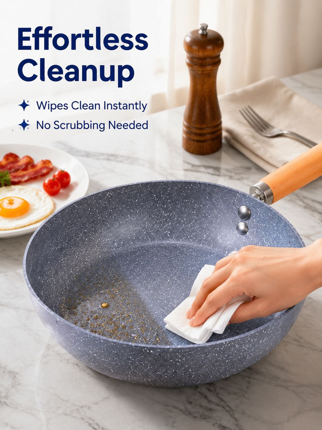 Marble Pattern Nonstick Small Frying Pan