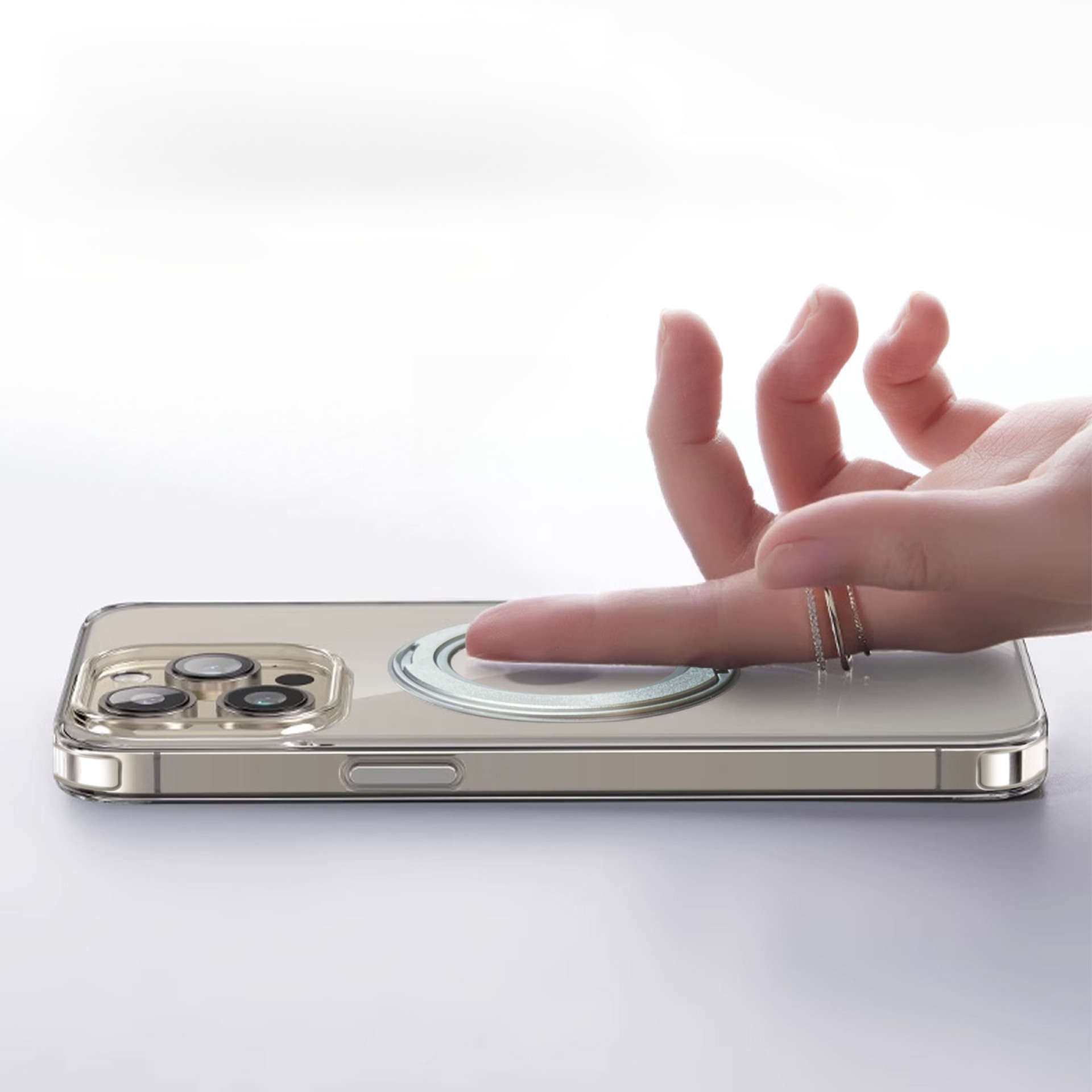 마그네틱 360 회전 거치대 아이폰 고투과 투명 케이스