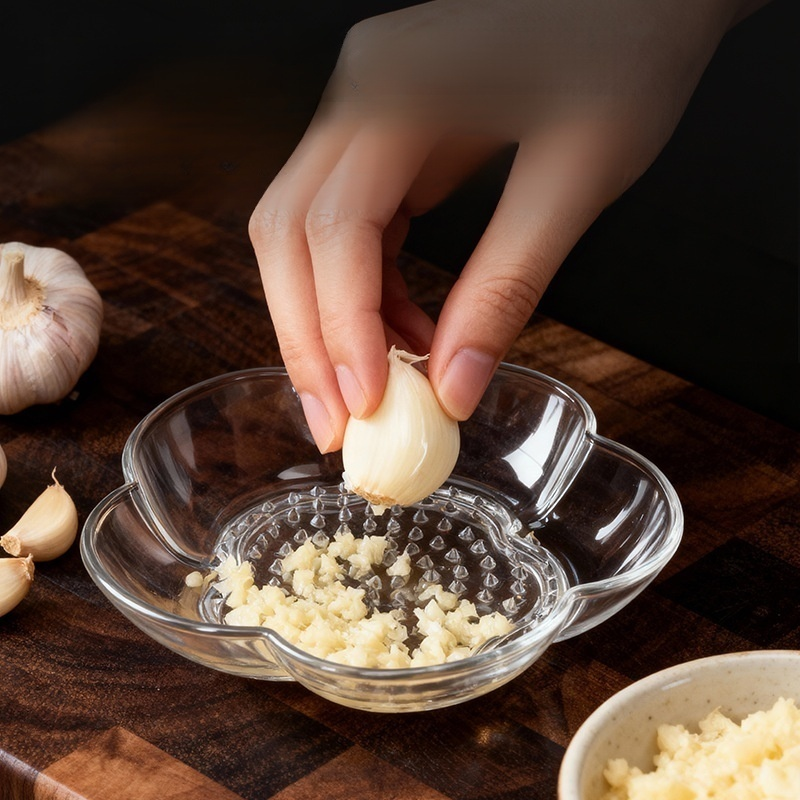 家用玻璃磨蒜器研磨盤多功能調味碟